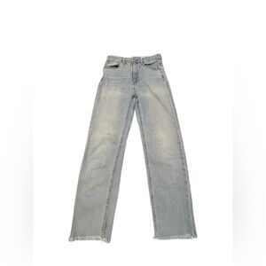 Rag & Bone Women’s Nina Light Wash Blue HiRise‎ Ankle Cigarette Jeans Raw Hem 25